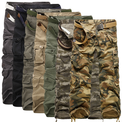 2021 High quality Plus Size Men Cargo Pants Casual Loose Multi Pocket Camouflage Military Pant street Joggers Trousers