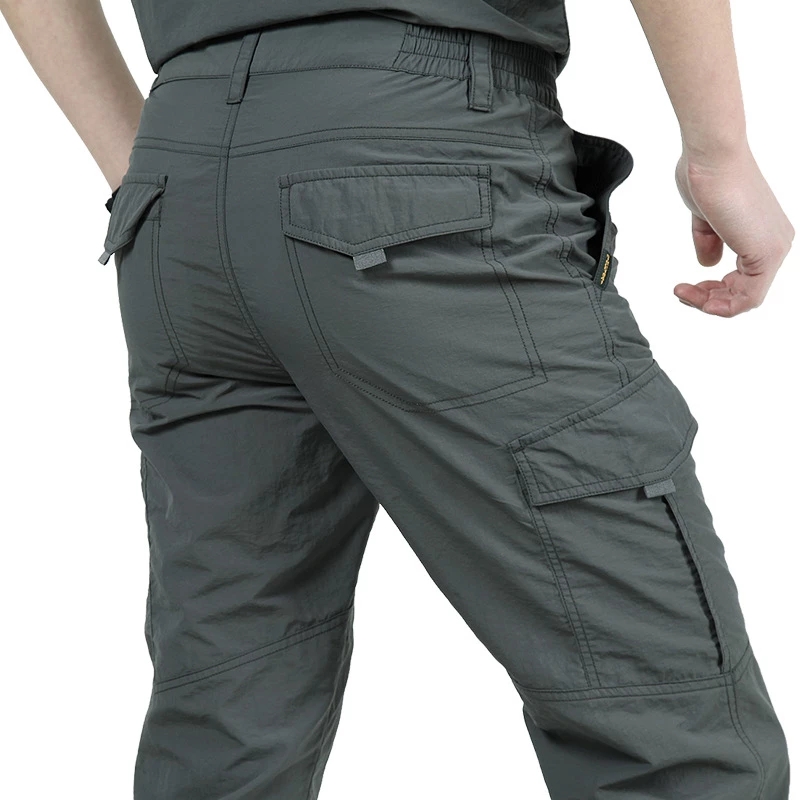 2021 High quality Men Tactical Cargo Pant Breathable lightweight Waterproof Quick Dry Casual Pant Men Summer Trousers