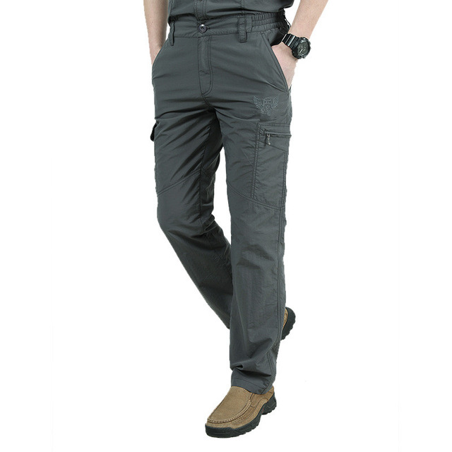 2021 High quality Men Tactical Cargo Pant Breathable lightweight Waterproof Quick Dry Casual Pant Men Summer Trousers