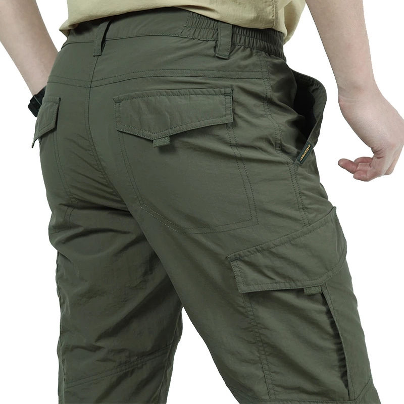 2021 High quality Men Tactical Cargo Pant Breathable lightweight Waterproof Quick Dry Casual Pant Men Summer Trousers