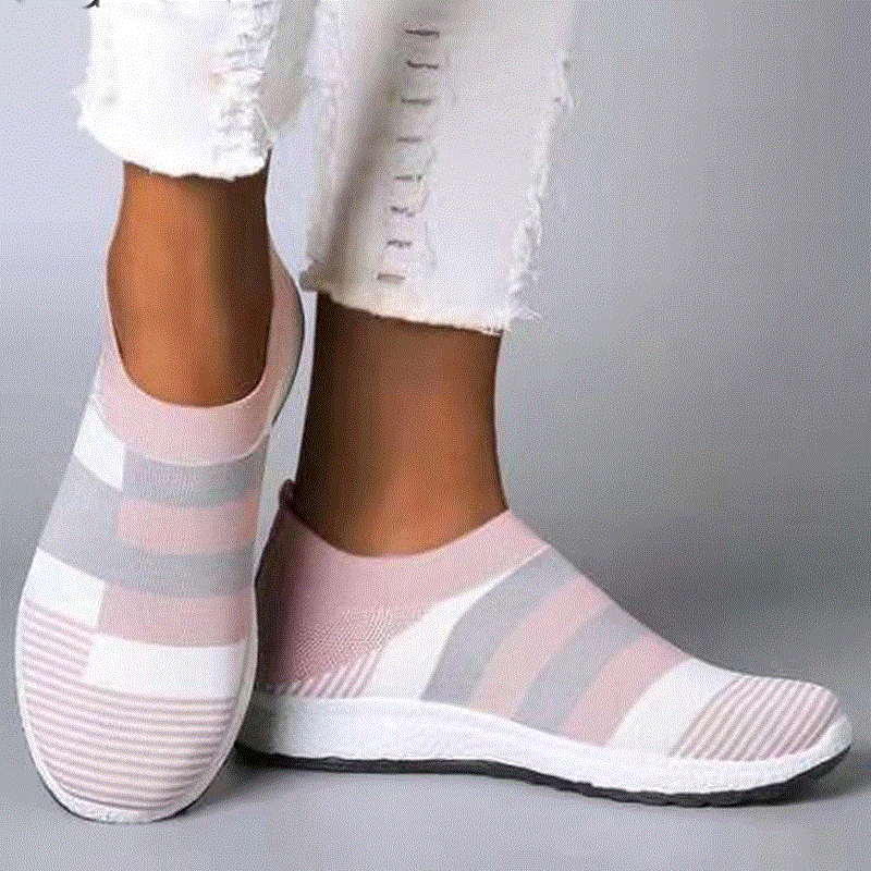 2021 High quality Women Casual Vulcanized Athletic Shoe Woman Mesh Sneakers Women Flat Ladies Slip-On Female Footwear