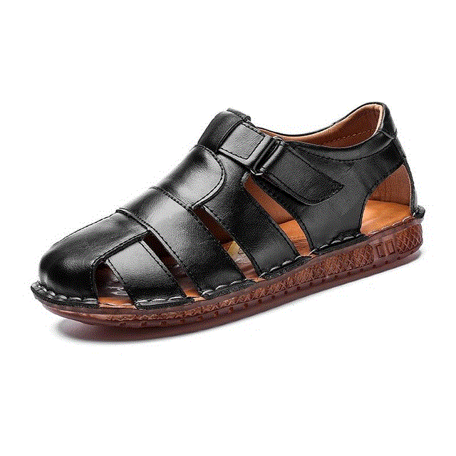 2021 High quality Summer High Quality Leather Men Sandals Breathable Outdoor Beach Men Roman Sandals Casual Men shoes