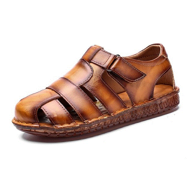 2021 High quality Summer High Quality Leather Men Sandals Breathable Outdoor Beach Men Roman Sandals Casual Men shoes