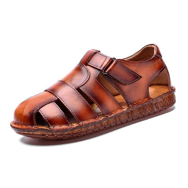 2021 High quality Summer High Quality Leather Men Sandals Breathable Outdoor Beach Men Roman Sandals Casual Men shoes