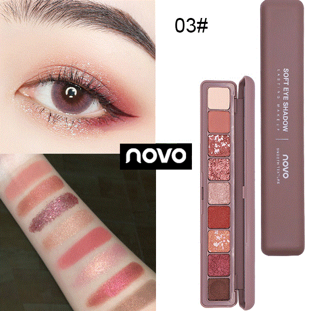 2021 High quality Novo Glitter Galaxy Eyeshadow Palette 9 Colors Pigment Shimmer Matte Eyeshadow Makeup Flash Shine Diamond Shadow Kit