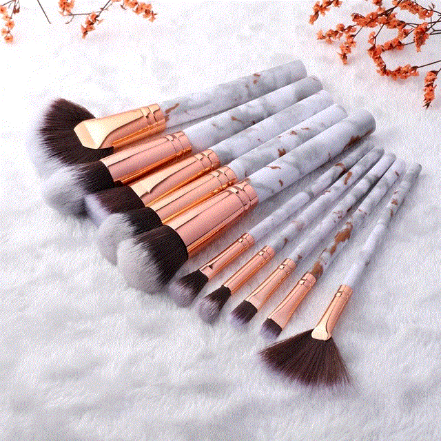 2021 High quality 10 Pcs Professional Makeup Brushes Set Full Function Foundation Eye Powder Fan Blush Brush Makeup Tools Brushes Set Kit