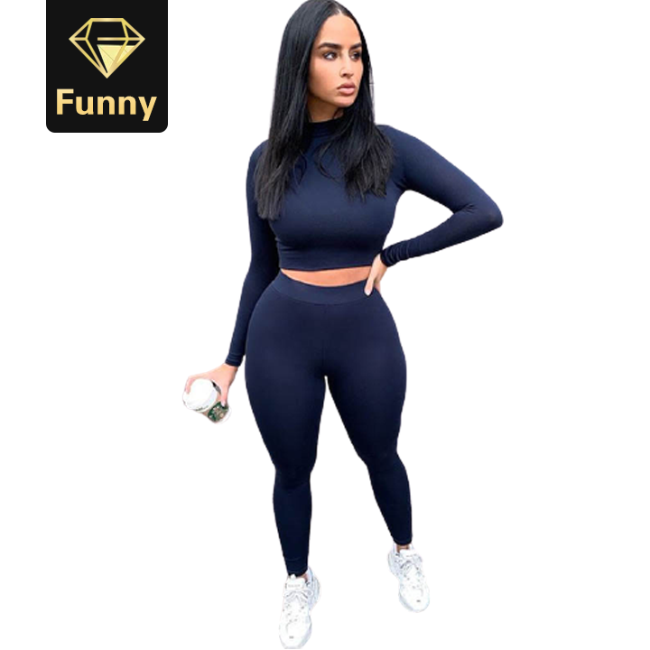 2021 High quality Close skin soft women Gymwear Matching   Long Sleeve Tops Tees and Leggings 2 Two Piece Gymwear