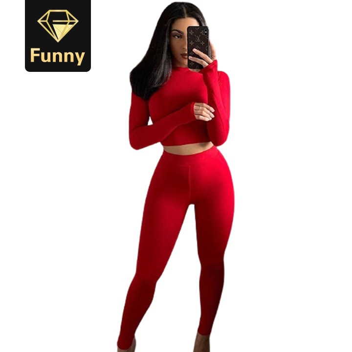 2021 High quality Close skin soft women Gymwear Matching   Long Sleeve Tops Tees and Leggings 2 Two Piece Gymwear