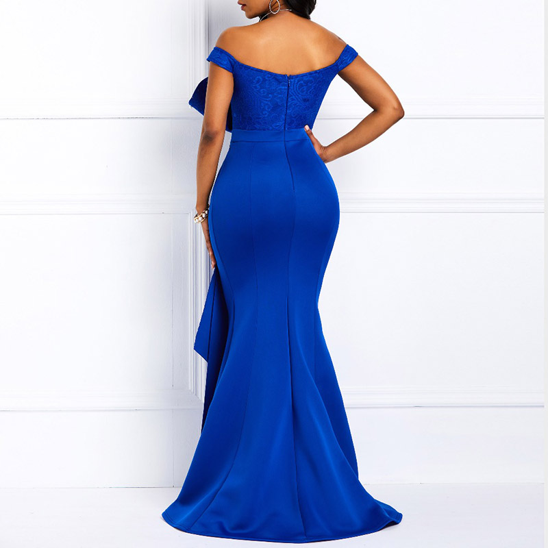 2021 High quality Sexy Women Dress Elegant African Ladies Bodycon  Beaded Lace Wedding Evening Party Maxi Dresses