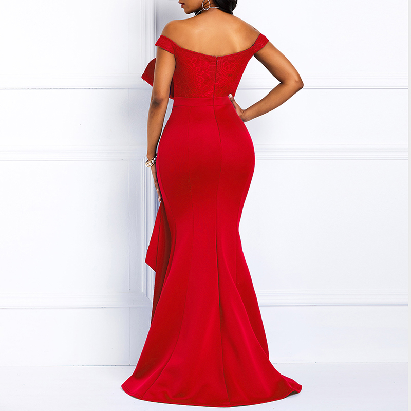 2021 High quality Sexy Women Dress Elegant African Ladies Bodycon  Beaded Lace Wedding Evening Party Maxi Dresses