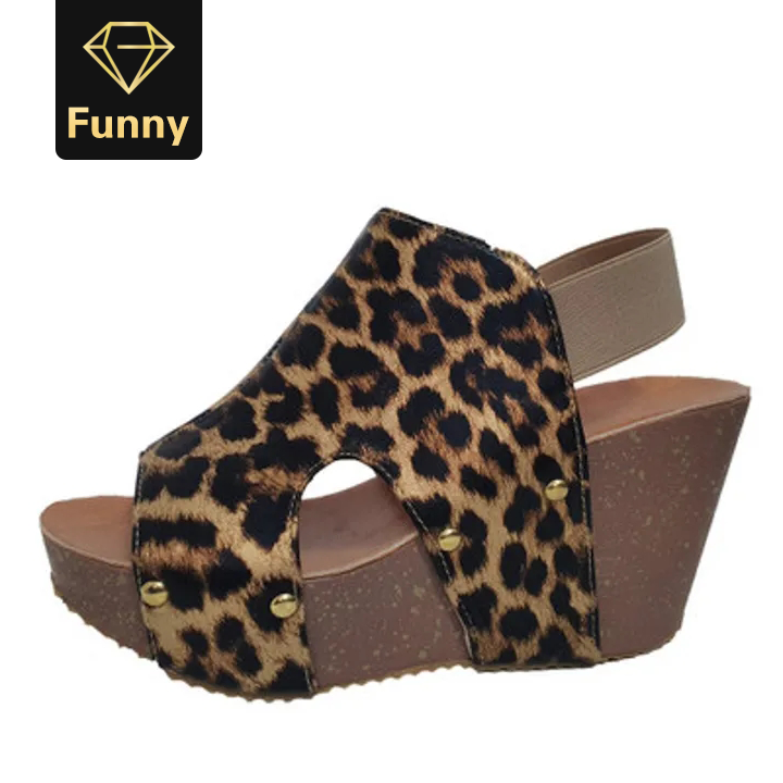 2021 High quality Women Sandals Ladies Open Toe Casual Shoes Platform Wedge Slides Beach Leather Wedge Heels Sandals