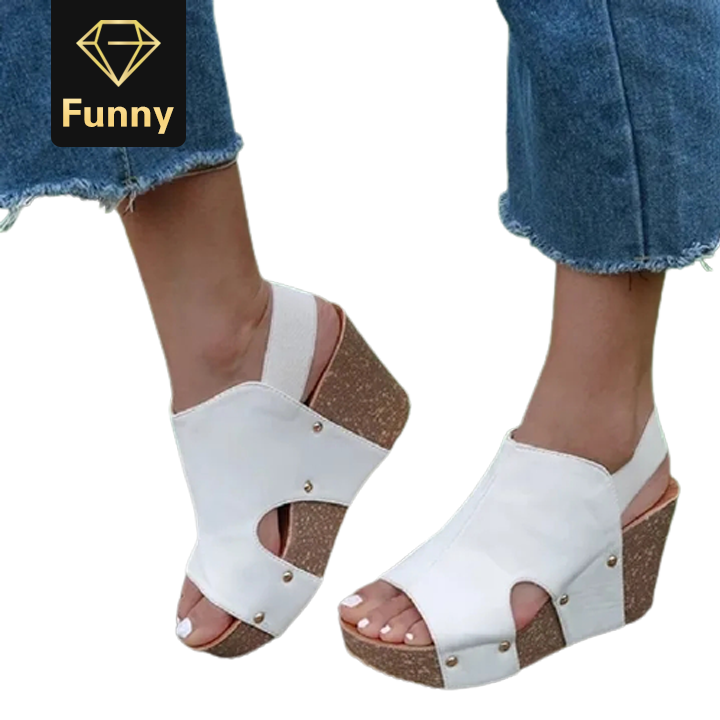 2021 High quality Women Sandals Ladies Open Toe Casual Shoes Platform Wedge Slides Beach Leather Wedge Heels Sandals