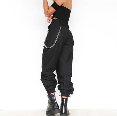 2021 High quality Fashion Women High Waist Chain Hip Pop Cargo Harem Pants Leggings Trouser Plus Size