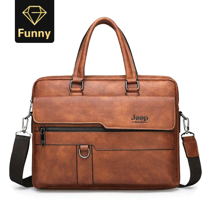 2021 High quality New Men Briefcase Bags Business Leather Bag Shoulder Messenger Bags Work Handbag 14 Inch Laptop Bag