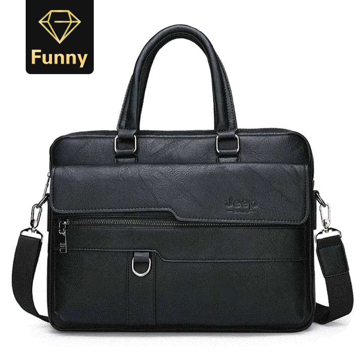 2021 High quality New Men Briefcase Bags Business Leather Bag Shoulder Messenger Bags Work Handbag 14 Inch Laptop Bag