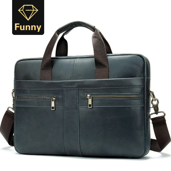 2021 High quality Mens Briefcase bag genuine leather laptop bag business tote for document officer
