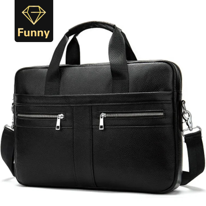 2021 High quality Mens Briefcase bag genuine leather laptop bag business tote for document officer