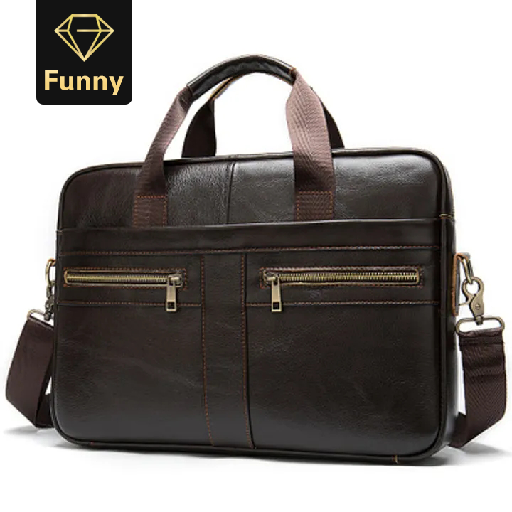 2021 High quality Mens Briefcase bag genuine leather laptop bag business tote for document officer