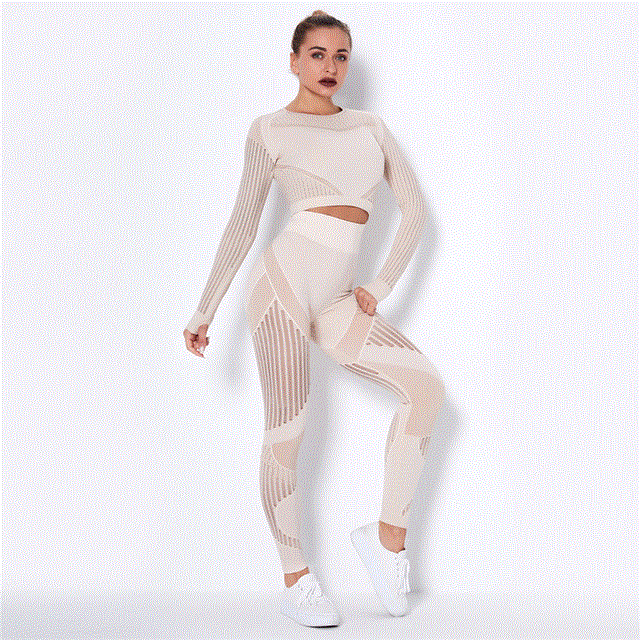2021 High quality Women Hollow Out Seamless Yoga Set Sport Outfits Two Piece Crop Top Bra Leggings Fitness Sport suits