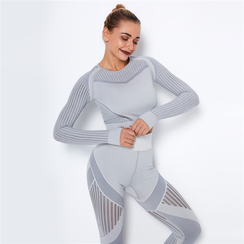 2021 High quality Women Hollow Out Seamless Yoga Set Sport Outfits Two Piece Crop Top Bra Leggings Fitness Sport suits
