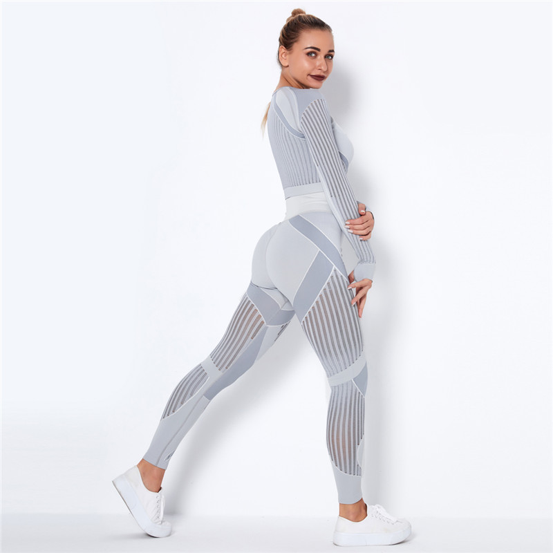 2021 High quality Women Hollow Out Seamless Yoga Set Sport Outfits Two Piece Crop Top Bra Leggings Fitness Sport suits