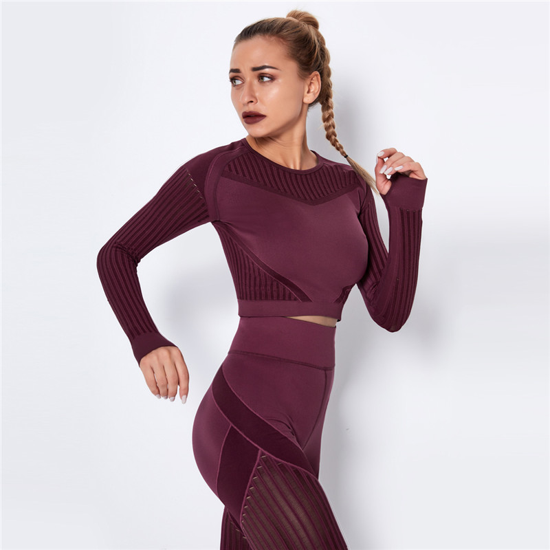 2021 High quality Women Hollow Out Seamless Yoga Set Sport Outfits Two Piece Crop Top Bra Leggings Fitness Sport suits