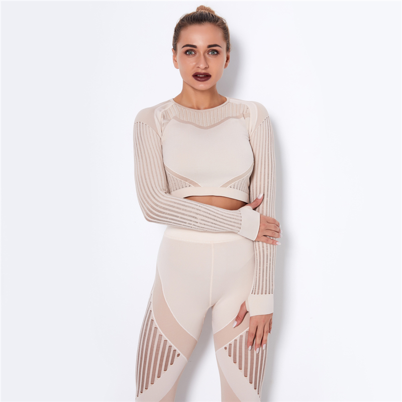 2021 High quality Women Hollow Out Seamless Yoga Set Sport Outfits Two Piece Crop Top Bra Leggings Fitness Sport suits