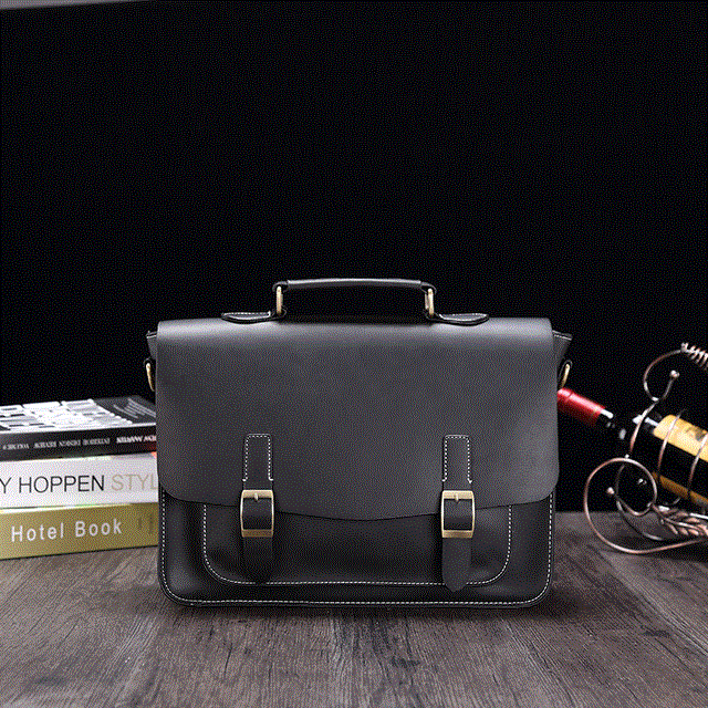 Men Business office Briefcase Leather Tote male Large capacity Shoulder bags Vintage Travel Handbags