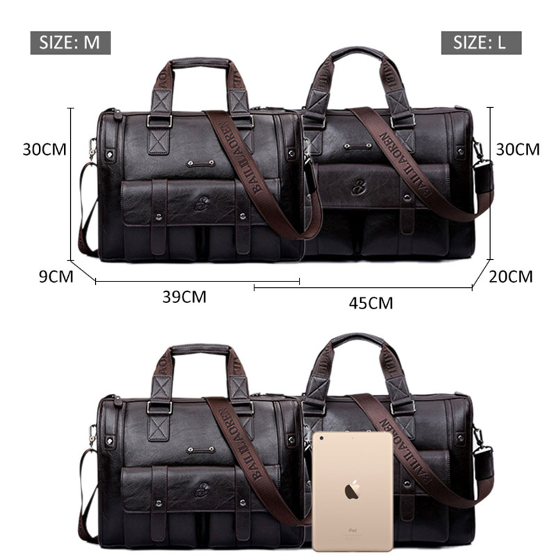 2021 High quality Men Leather Briefcase Business Vintage Shoulder Bag Large Laptop Travel Bags