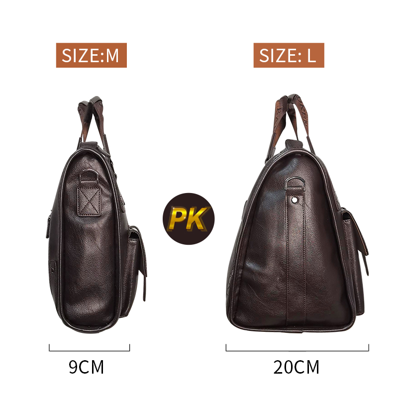 2021 High quality Men Leather Briefcase Business Vintage Shoulder Bag Large Laptop Travel Bags