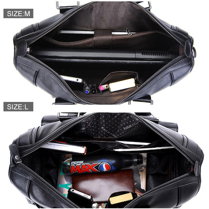 2021 High quality Men Leather Briefcase Business Vintage Shoulder Bag Large Laptop Travel Bags