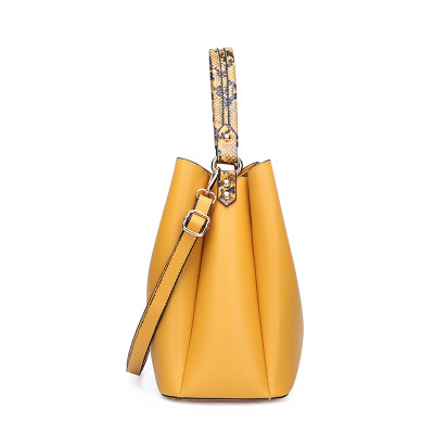 2021 High quality Women's bag high-quality luxury stitching 2-piece set large-capacity bucket simple handbag 4 color