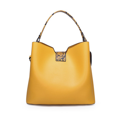 2021 High quality Women's bag high-quality luxury stitching 2-piece set large-capacity bucket simple handbag 4 color