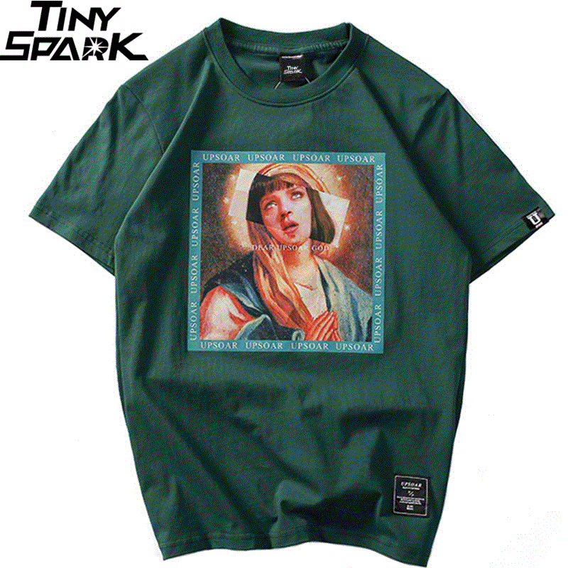 2021 High quality Virgin Mary Men's T-Shirts Funny Printed Short Sleeve Tshirts Summer Hip Hop T Shirt Streetwear Casual Cotton Tops Tees New