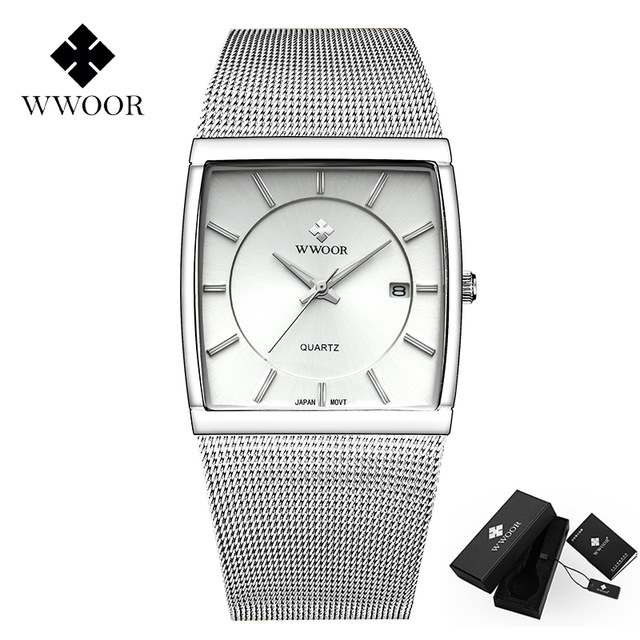 2021 High quality Luxury Gold Watches For Men Square Ultra Thin