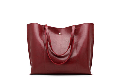 2021 High quality Waxing Leather bucket bag Simple Double strap handbag shoulder bags All-Purpose Shopping tote