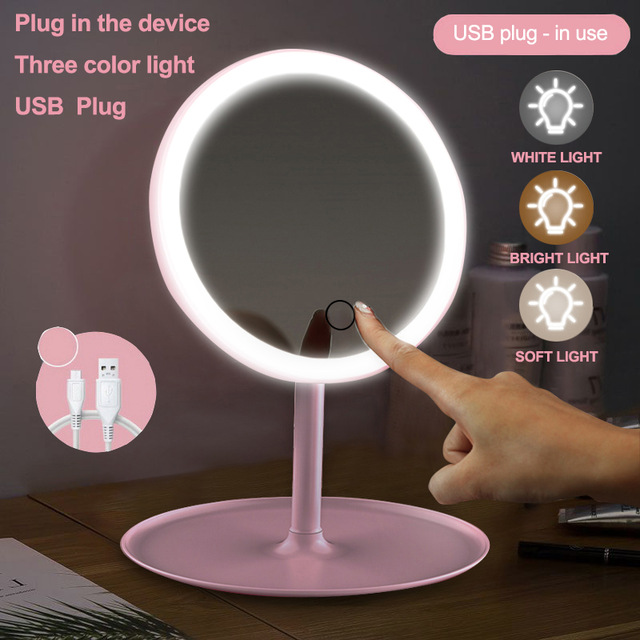 2021 High quality Makeup mirror led mirrors mirror vanity mirror backlit adjustable light desk cosmetic mirrors