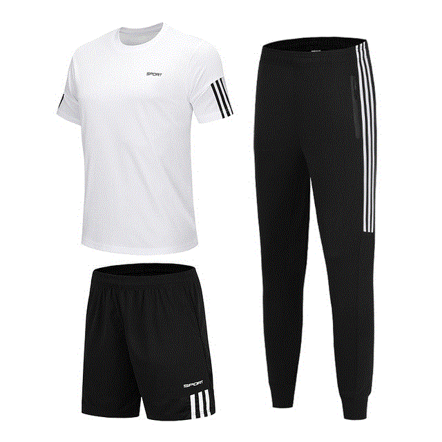 2021 High quality 3 Pcs Sports T-Shirt Men's Suits Running Shrits Sports Shorts Jogging Pants Mens suit