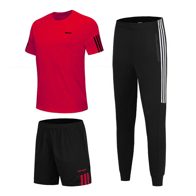 2021 High quality 3 Pcs Sports T-Shirt Men's Suits Running Shrits Sports Shorts Jogging Pants Mens suit