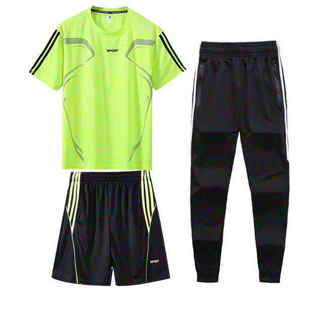 2021 High quality 3 Pcs Sports T-Shirt Men's Suits Running Shrits Sports Shorts Jogging Pants Mens suit