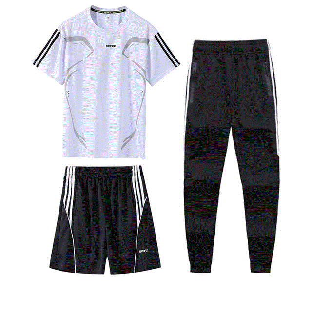 2021 High quality 3 Pcs Sports T-Shirt Men's Suits Running Shrits Sports Shorts Jogging Pants Mens suit