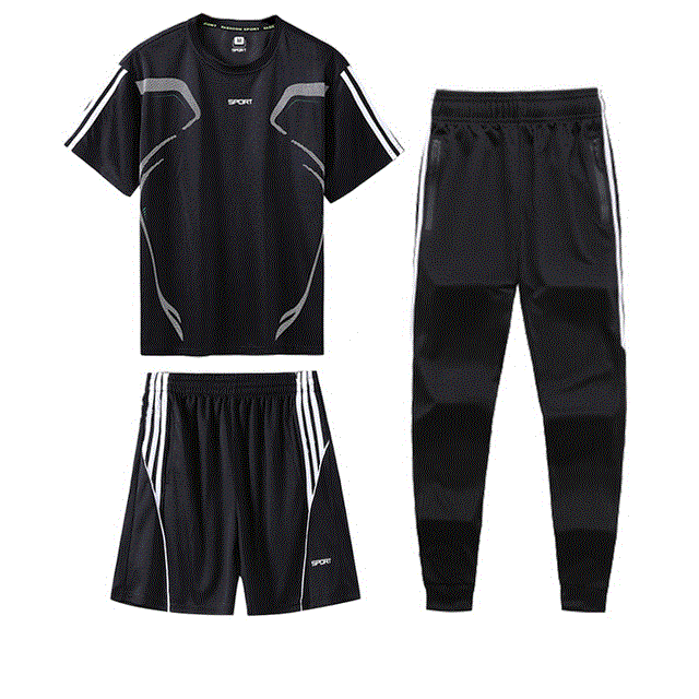 2021 High quality 3 Pcs Sports T-Shirt Men's Suits Running Shrits Sports Shorts Jogging Pants Mens suit