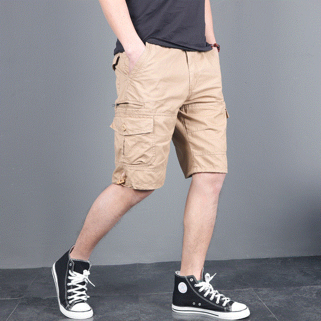 2021 High quality Men's Cargo Shorts Men Cotton Loose Work Casual Shorts Plus Size 4XL