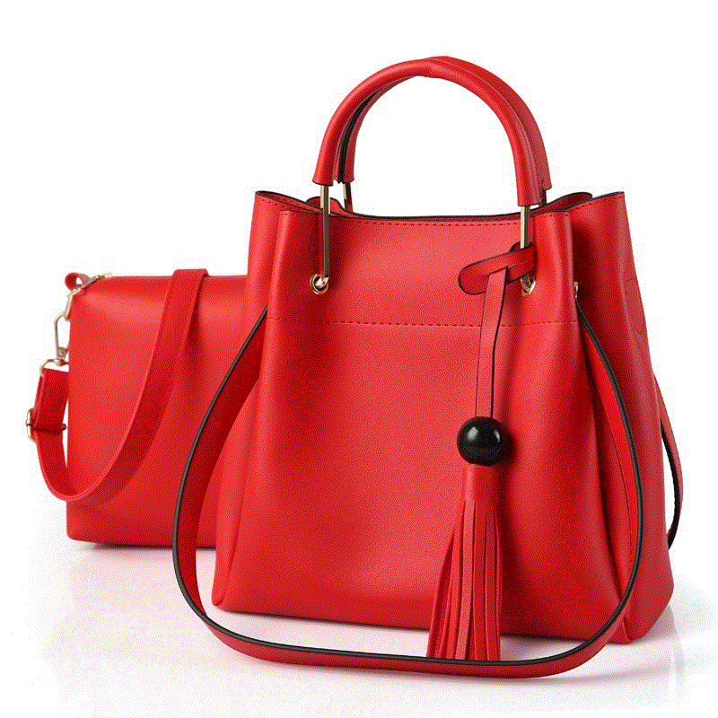 2021 High quality Women Handbags Concise Office Ladies Practical Totes Solid Color Red Orange Green Grey Composite Bag