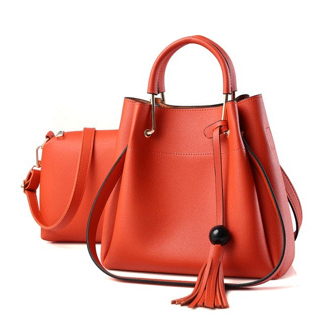 2021 High quality Women Handbags Concise Office Ladies Practical Totes Solid Color Red Orange Green Grey Composite Bag