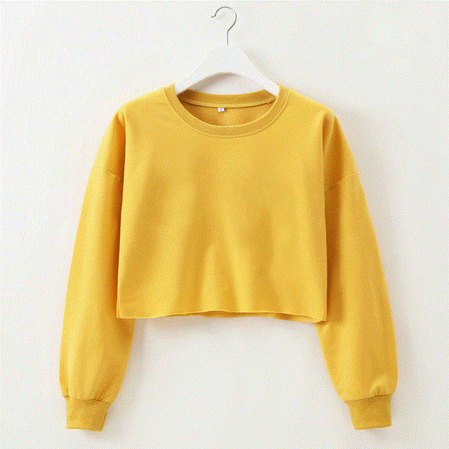 2021 High quality Womens Casual Long Sleeve Jumper Sweater Crop Top Pullover Tops