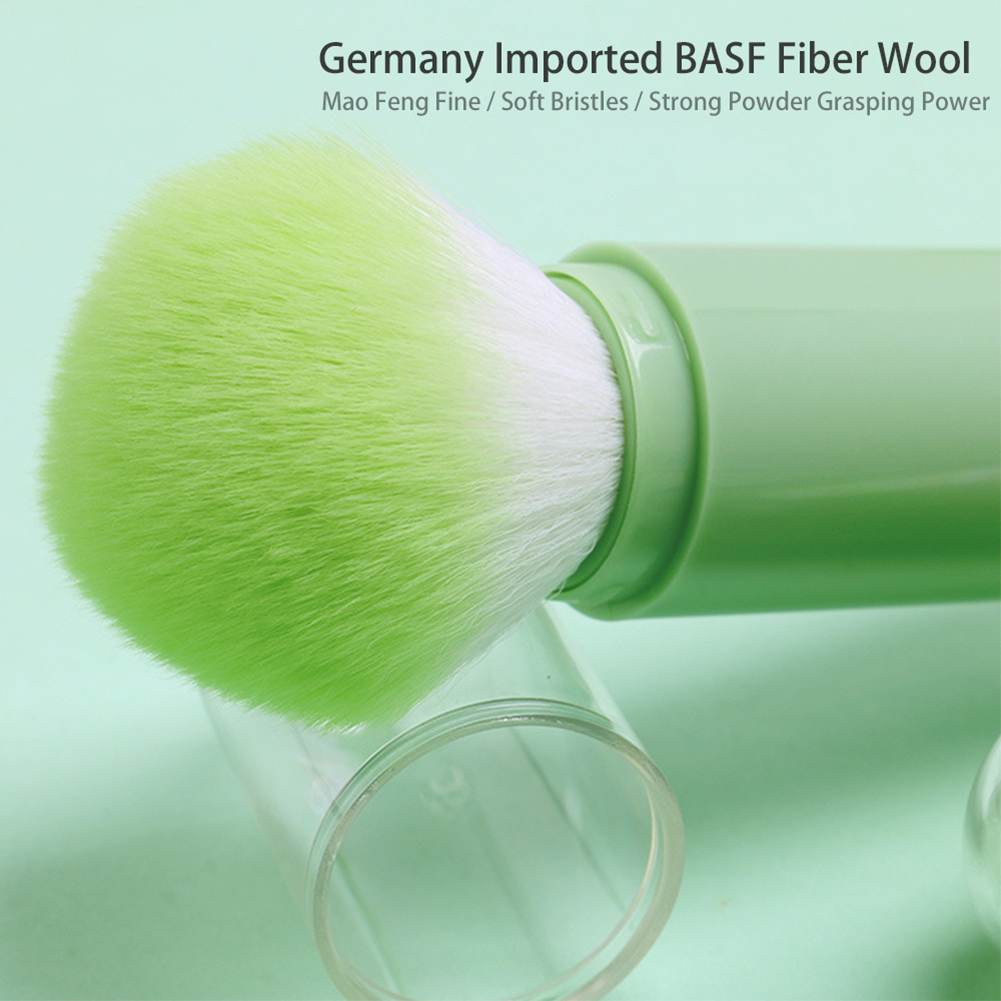 2021 High quality 4 in 1 Makeup Brush Set Portable Retractable Cover Double Head Loose Powder Brush Highlight Brush