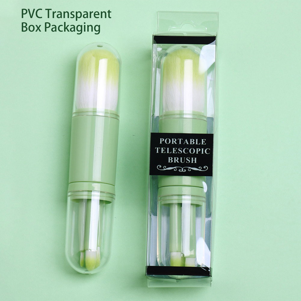 2021 High quality 4 in 1 Makeup Brush Set Portable Retractable Cover Double Head Loose Powder Brush Highlight Brush