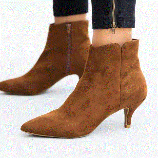 2021 High quality Women's Boots Leopard Pointed Ladies High Heels