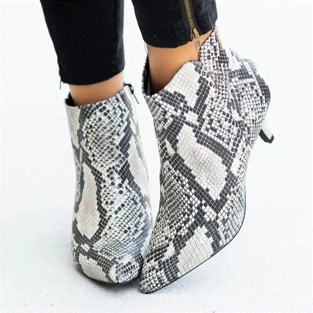 2021 High quality Women's Boots Leopard Pointed Ladies High Heels